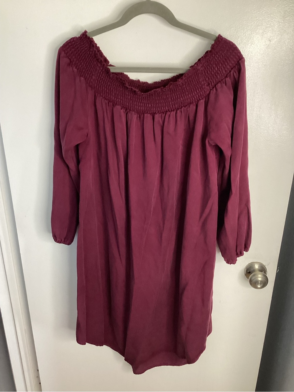 Isabel Maternity by Ingrid & Isabel Off-Shoulder Wine Tunic XXL